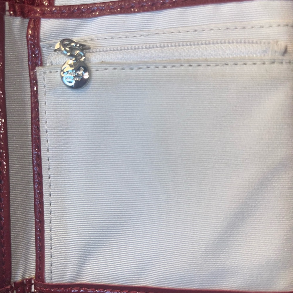 Coach Poppy Red Signature Zip Around Wallet/Wristlet - Picture 10 of 11